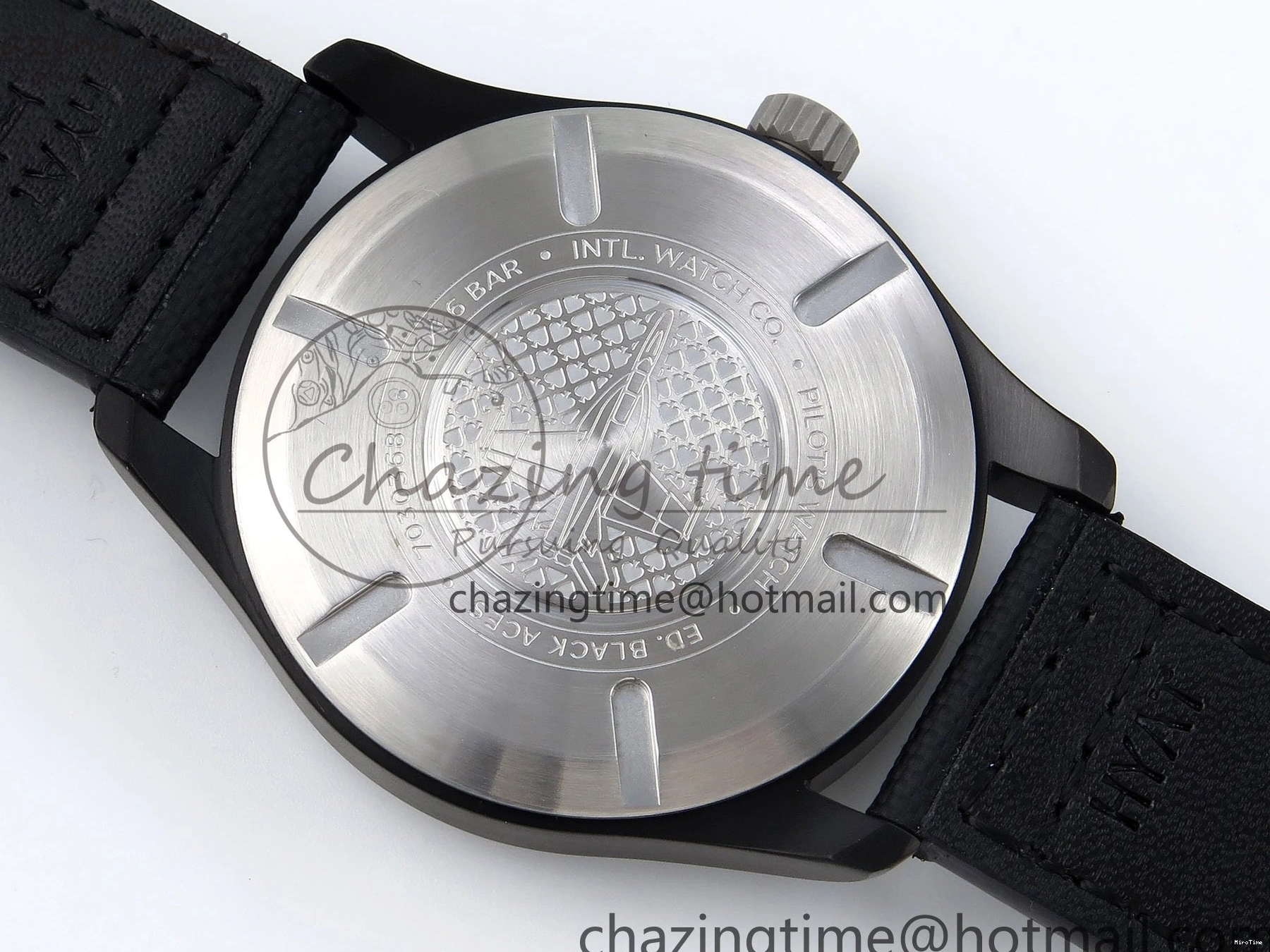 MIROTIME 0118 Pilot Black Ace BLSF 1:1 Best Edition White Lume Dial on Black Nylon Strap MIYOTA OnTrend 7021